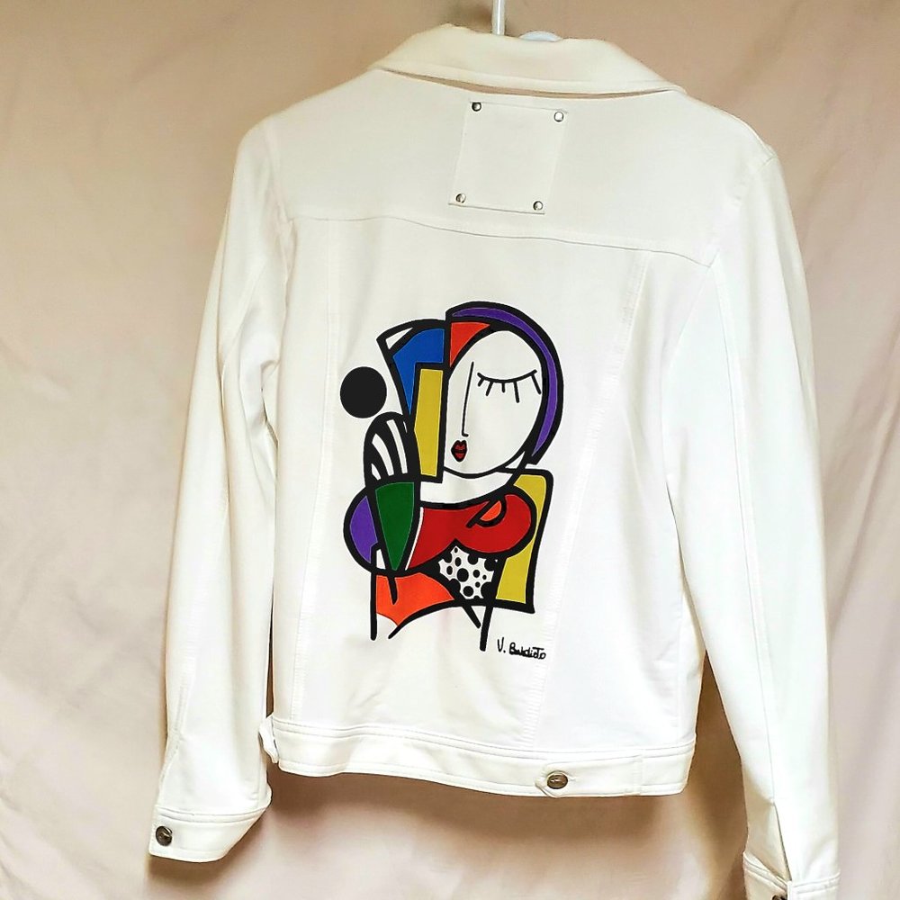 Dolcezza white jean jacket size M